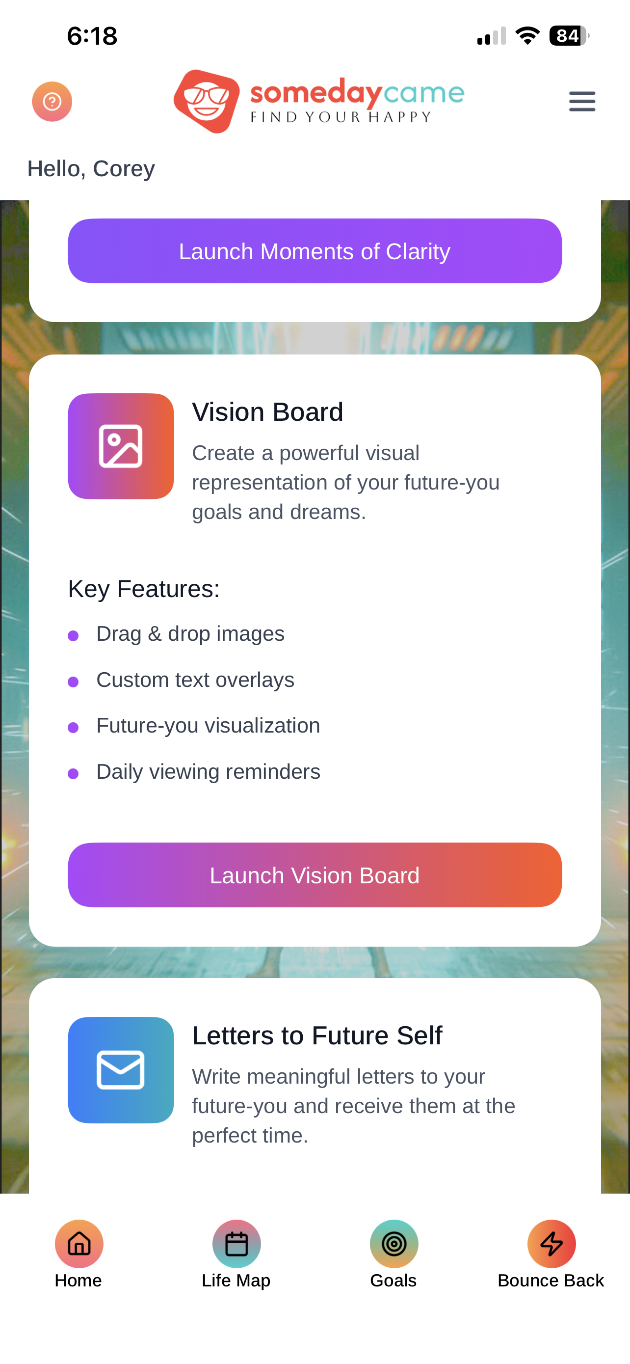 Someday Came Success Tool Kit — Vision Board screen